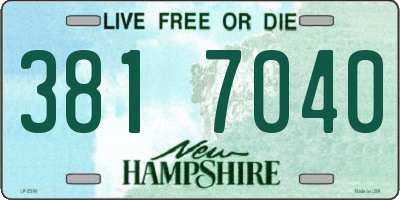 NH license plate 3817040