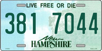 NH license plate 3817044