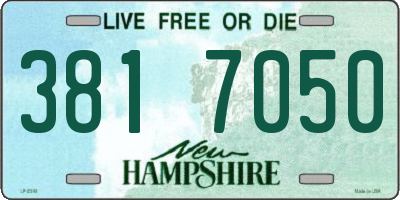NH license plate 3817050