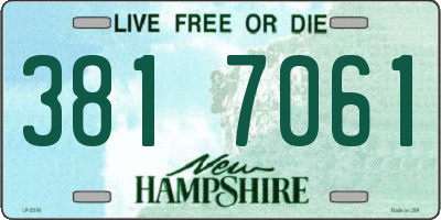 NH license plate 3817061