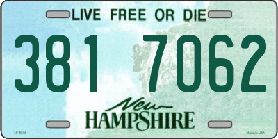 NH license plate 3817062