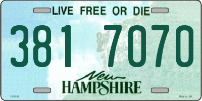 NH license plate 3817070