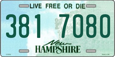 NH license plate 3817080