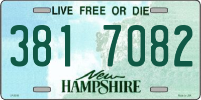 NH license plate 3817082