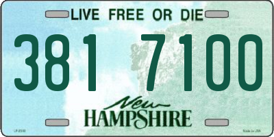 NH license plate 3817100