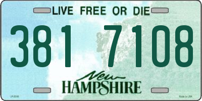 NH license plate 3817108