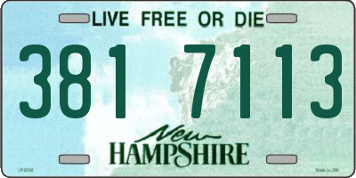 NH license plate 3817113