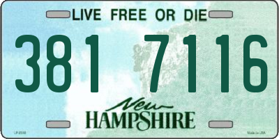 NH license plate 3817116