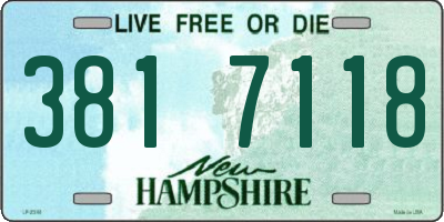 NH license plate 3817118