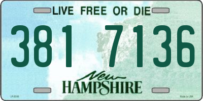 NH license plate 3817136