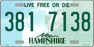 NH license plate 3817138