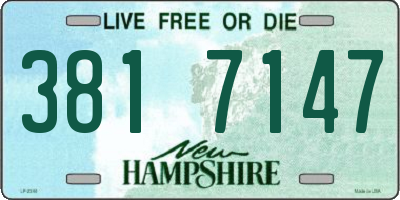 NH license plate 3817147
