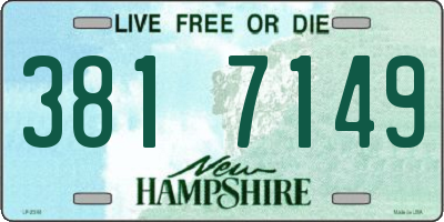 NH license plate 3817149