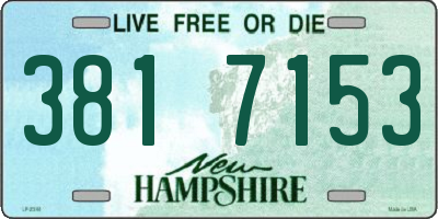 NH license plate 3817153