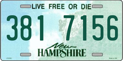NH license plate 3817156