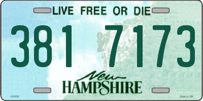 NH license plate 3817173