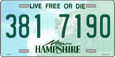 NH license plate 3817190