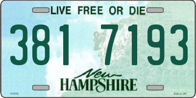 NH license plate 3817193