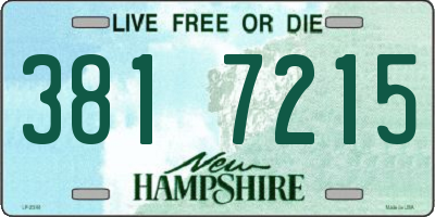 NH license plate 3817215