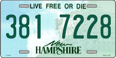 NH license plate 3817228