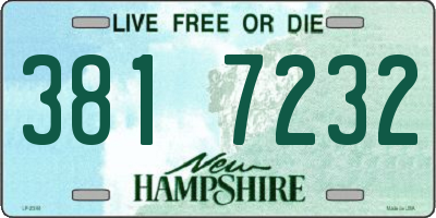 NH license plate 3817232