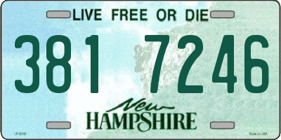NH license plate 3817246