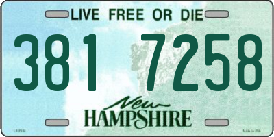 NH license plate 3817258