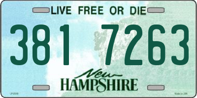NH license plate 3817263