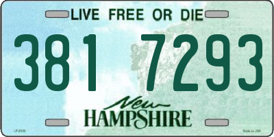 NH license plate 3817293