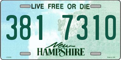 NH license plate 3817310