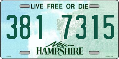 NH license plate 3817315