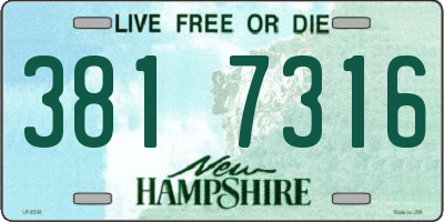 NH license plate 3817316