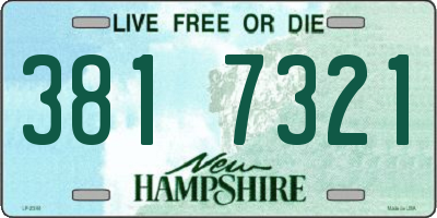 NH license plate 3817321