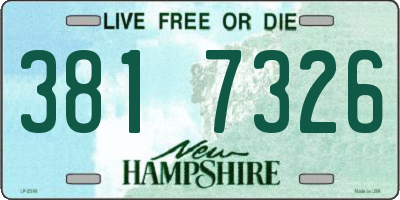 NH license plate 3817326