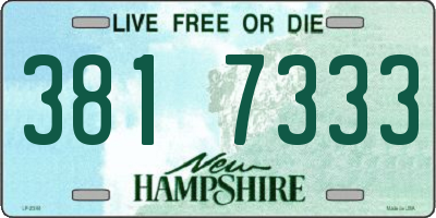NH license plate 3817333