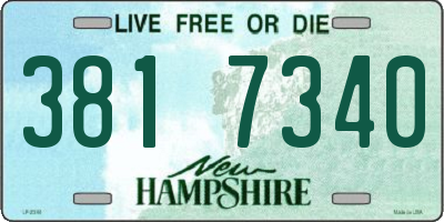 NH license plate 3817340