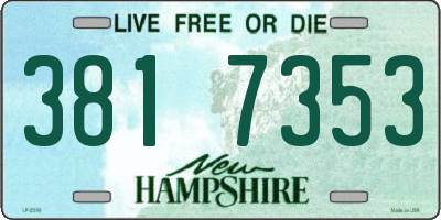 NH license plate 3817353