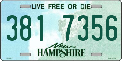 NH license plate 3817356