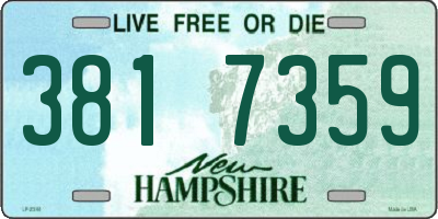 NH license plate 3817359