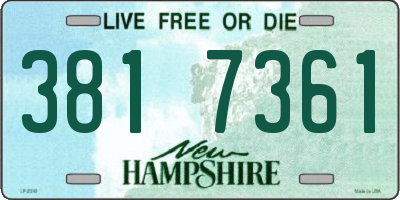 NH license plate 3817361