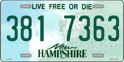 NH license plate 3817363