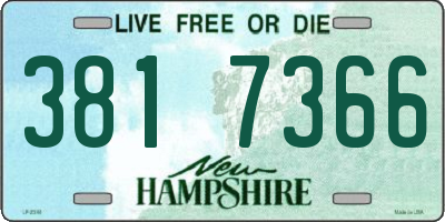 NH license plate 3817366