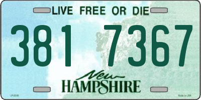 NH license plate 3817367