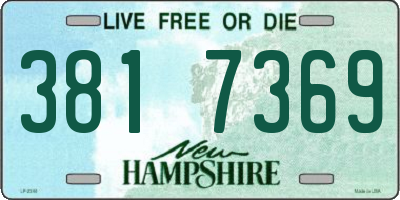 NH license plate 3817369