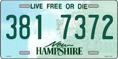 NH license plate 3817372