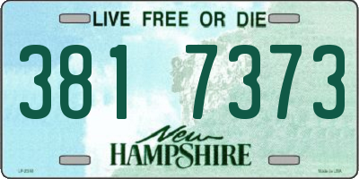 NH license plate 3817373