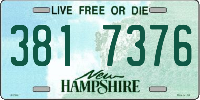 NH license plate 3817376