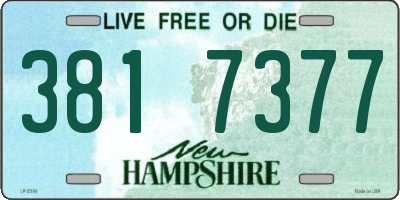 NH license plate 3817377
