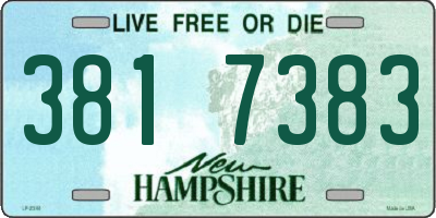 NH license plate 3817383