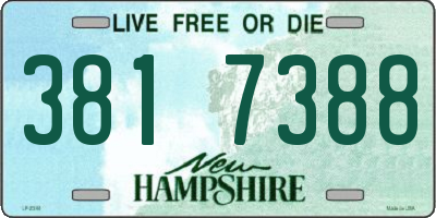 NH license plate 3817388